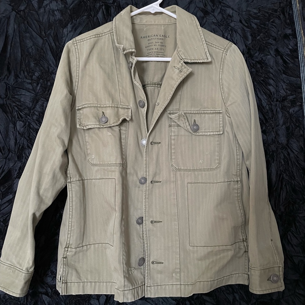 American Eagle Olive Green Shirt Jacket
